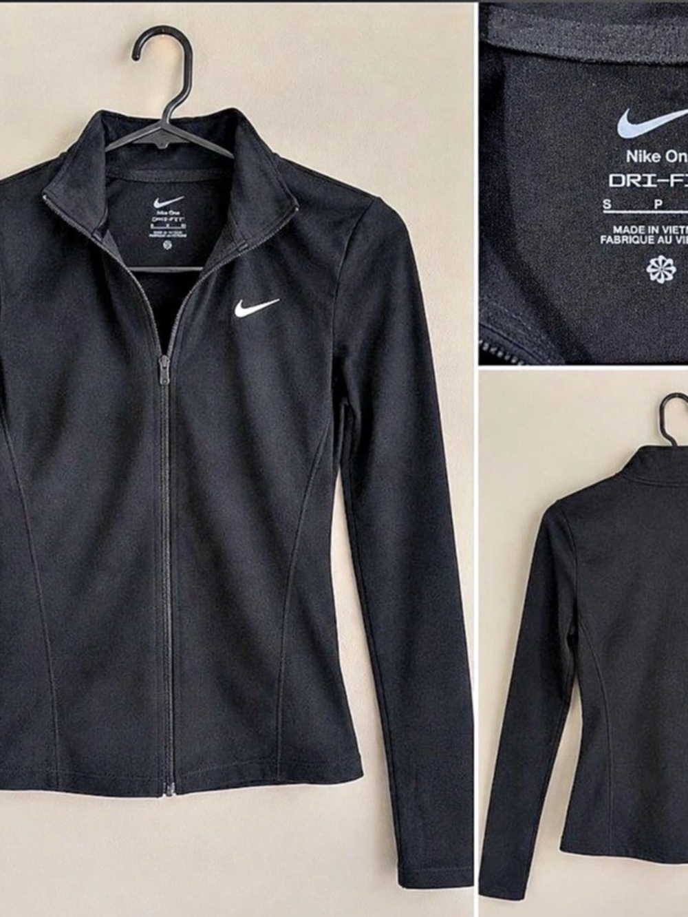 Nike One Dri-FIT Full-Zip Jacket Women's Black Athletic Jacket Like New